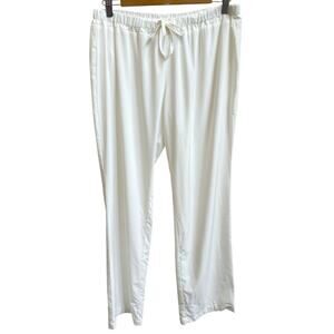 COOLIBAR Straight Leg Pants Sz M Sun Protection Off White Ivory Elastic Waist